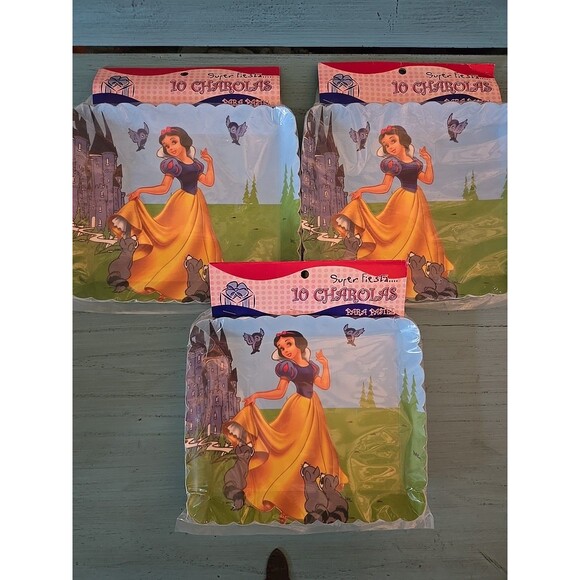 10 Snow White Paper Square Plates For Cake 8×7 Set Of 3 New In Package, Party - Picture 3 of 5